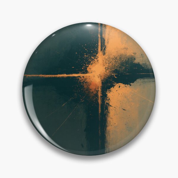 Item preview, Dark Teal and Fiery Orange Cross Abstract Wall Art designed and sold by SlowRegardArt.