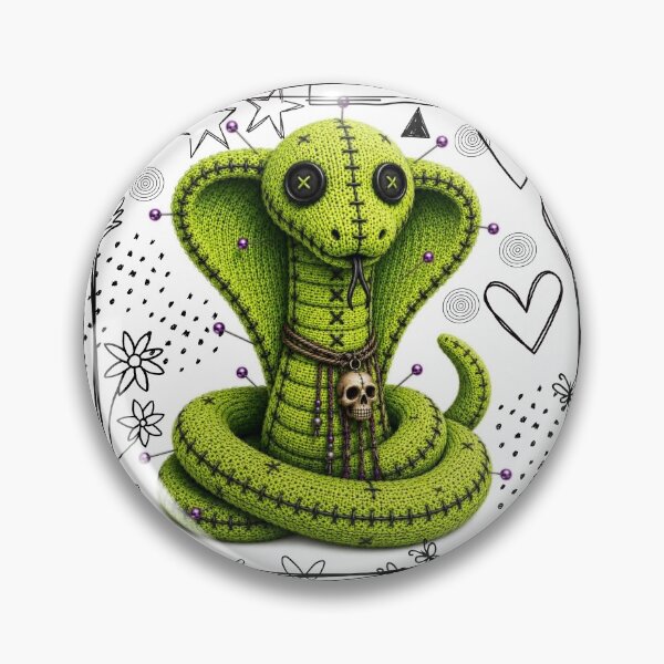 Item preview, Stitched Horror Cobra - Creepy Cute Snake White version designed and sold by CaylaTay.