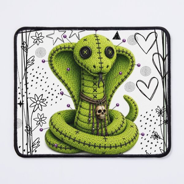 Item preview, Stitched Horror Cobra - Creepy Cute Snake White version designed and sold by CaylaTay.