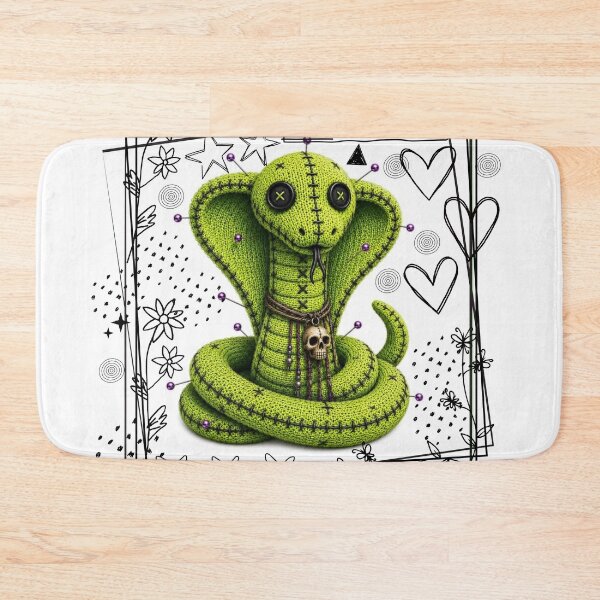 Item preview, Stitched Horror Cobra - Creepy Cute Snake White version designed and sold by CaylaTay.
