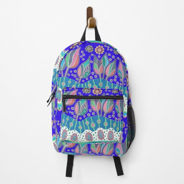 Item preview, Funky Psychedelic Garden #2 – Unique Hand-Drawn Artwork - indigo blue violet designed and sold by FUNKARIUM.