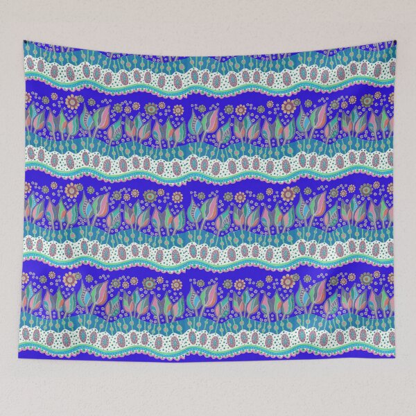 Item preview, Funky Psychedelic Garden #2 – Unique Hand-Drawn Artwork - indigo blue violet designed and sold by FUNKARIUM.