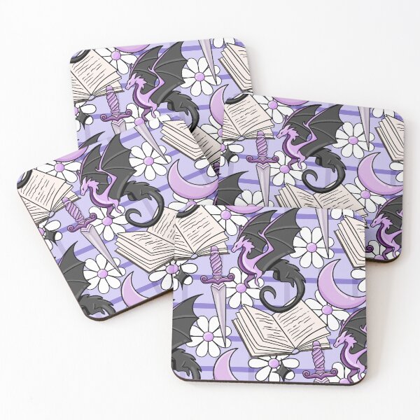Item preview, Purple Romantasy Dragon Bookish Pattern  designed and sold by Hxrtstrings.