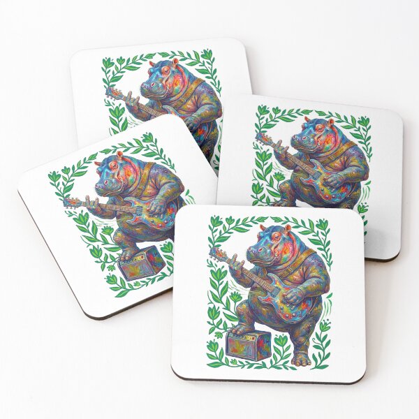 Item preview, Hippopotamus Playing Guitar designed and sold by TeeARTHY.