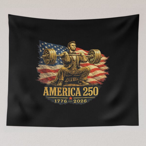 Item preview, America 250 Abraham Lincoln Squat Gym Patriotic 2026 designed and sold by Ali-printshop.