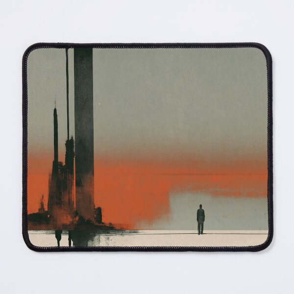 Item preview, Solitary Figure in Dark Industrial Landscape Wall Art designed and sold by SlowRegardArt.