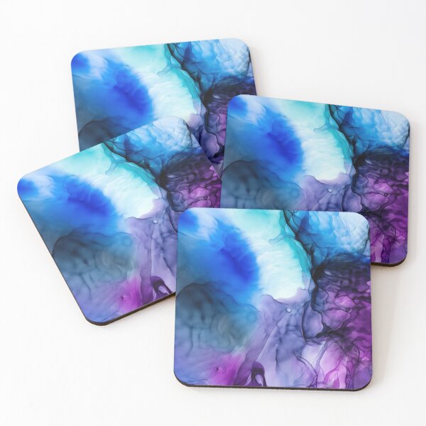 Item preview, Blue and purple Flowing Abstract Painting designed and sold by Differenceee.