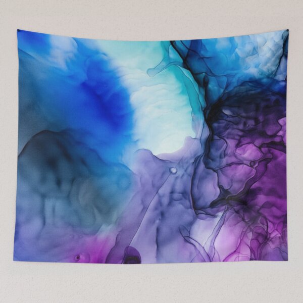 Item preview, Blue and purple Flowing Abstract Painting designed and sold by Differenceee.