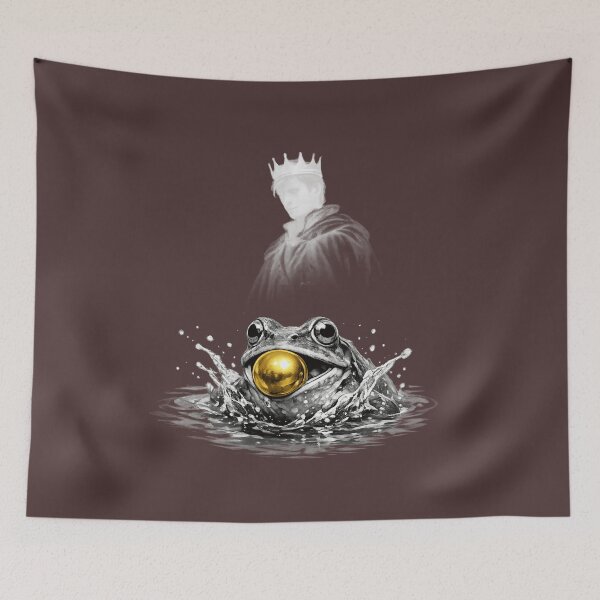 Item preview, Funny Lucky Frog with Golden Coin Splashing in Water - Symbol of Prosperity, Wealth and Good Fortune. designed and sold by LunaPrintCo.