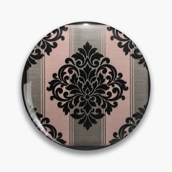 Item preview, Pink & Silver Striped Damask - Black Border designed and sold by DesignsByPrnces.
