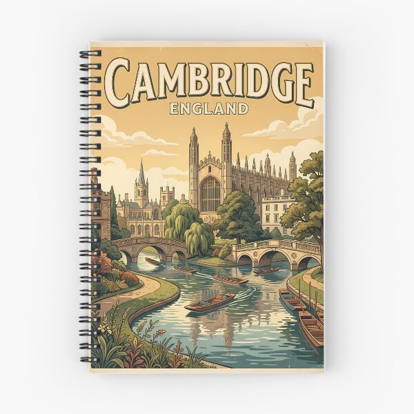 Item preview, Cambridge England Vintage Retro Travel Poster designed and sold by Ar0undTheW0rld.