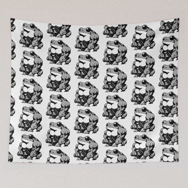 Item preview, Buff Frog Bodybuilder Linocut Style Print designed and sold by Alan Javier Cordoba Espinosa.