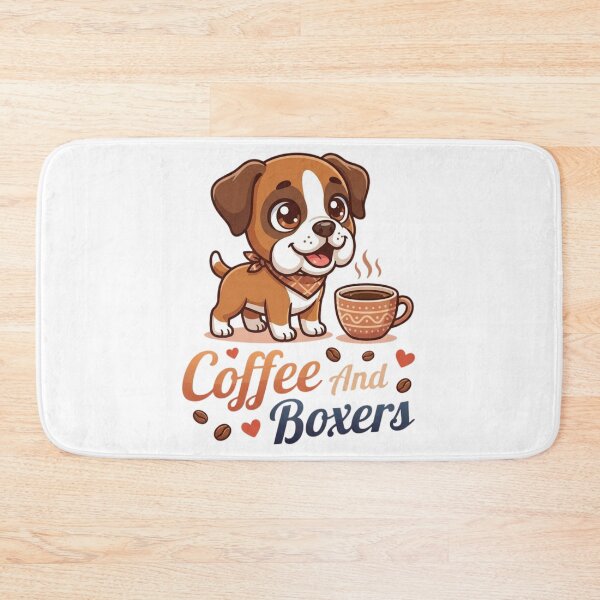 Item preview, Cute Boxer Dog with Coffee Cup and Coffee Lover Quote designed and sold by DariaOltes.