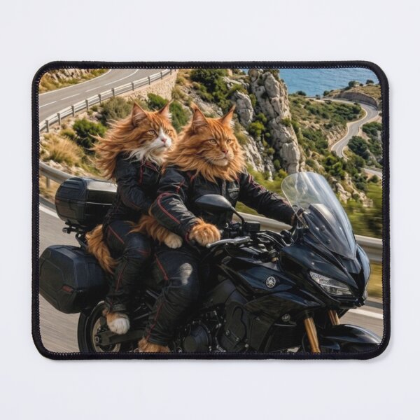 Item preview, Maine Coon Cats Riding Motorcycle designed and sold by RakyLaky.