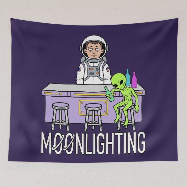 Item preview, Moonlighting - Depressed Astronaut Bartender designed and sold by Regal Rev.