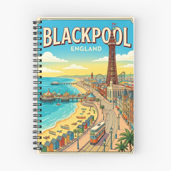 Item preview, Blackpool England Vintage Retro Travel Poster designed and sold by Ar0undTheW0rld.