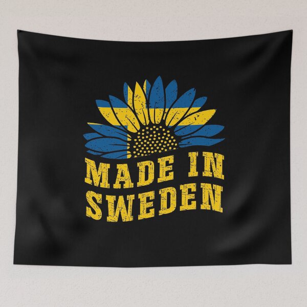 Item preview, Vintage Made in Sweden Sunflower Retro Swedish Flag designed and sold by Dmetalx Art Apparel.
