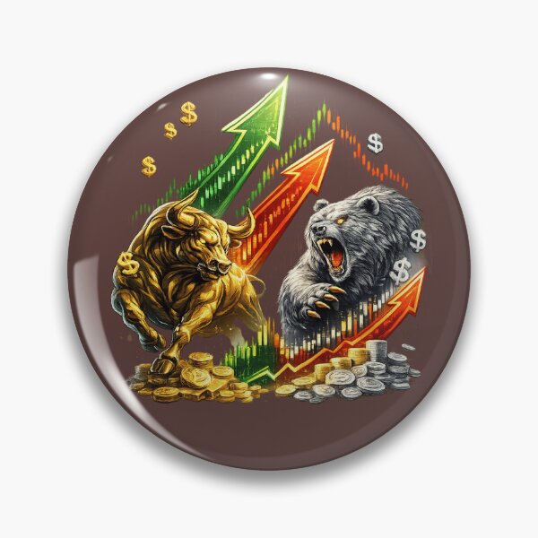 Item preview, Bull vs Bear Market Trading Design Stock Market Investor Finance Art. designed and sold by LunaPrintCo.