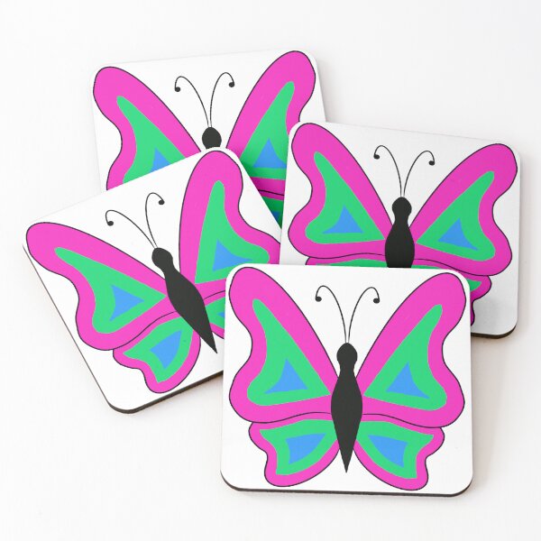 Item preview, Polysexual Pride butterflies designed and sold by Celeste Bocchicchio-Chaudhri.