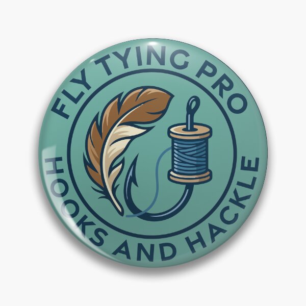 Item preview, Fly Tying Illustration logo style "Fly Tying Pro, Hooks and Hackle". designed and sold by Art-Horizon.