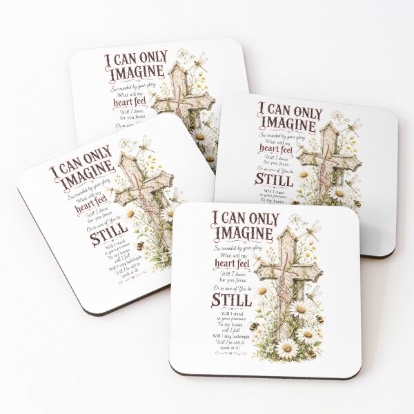 Item preview, I Can Only Imagine- Daisy, Bee and Dragonfly - Christian positive quote designed and sold by DravensApparel.