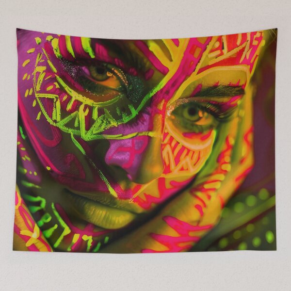 Item preview, Fantasy Female Face With Tattoo Close-Up Photo Art designed and sold by DEC02.