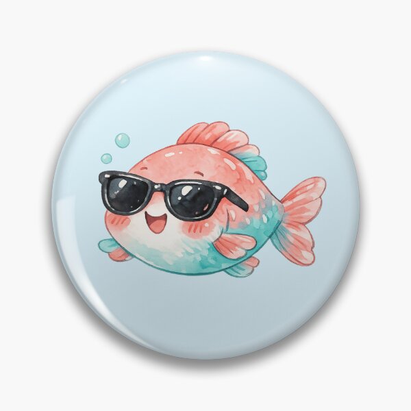 Item preview, Cool Summer Fish – Cute Kawaii Ocean Character designed and sold by DariaCraft.