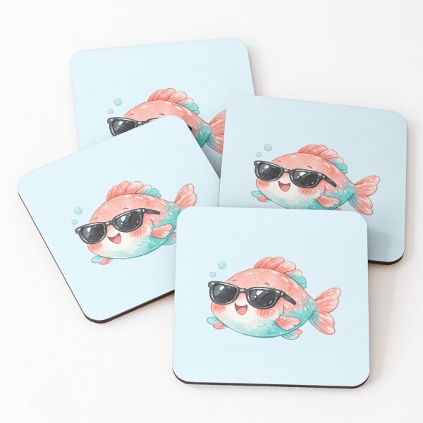 Item preview, Cool Summer Fish – Cute Kawaii Ocean Character designed and sold by DariaCraft.