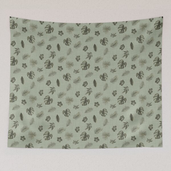 Item preview, Muted Sage and Moss Green Micro Botanical Ditsy Foliage Pattern  designed and sold by chrisdembinski.