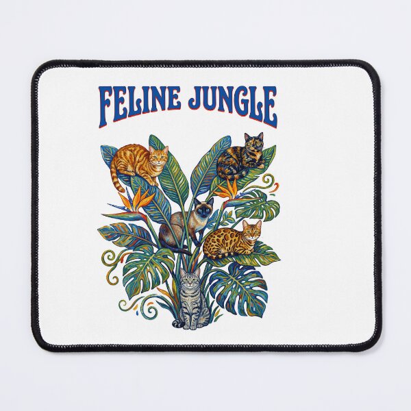 Item preview, Feline Jungle Cats Botanical Pattern designed and sold by TeeARTHY.