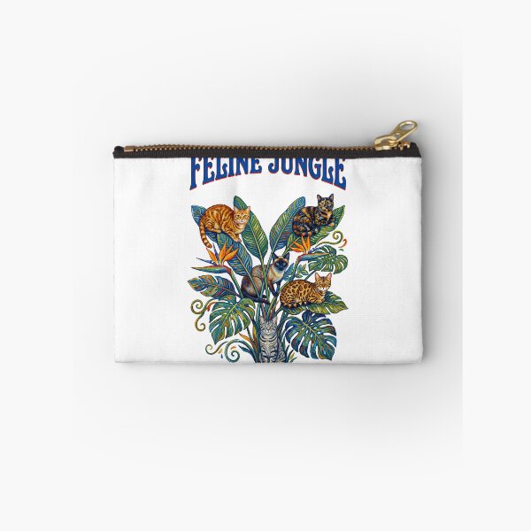 Item preview, Feline Jungle Cats Botanical Pattern designed and sold by TeeARTHY.