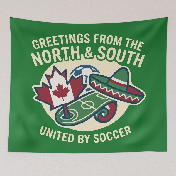 Item preview, United By Soccer Greetings From North And South designed and sold by Amir Faysal.
