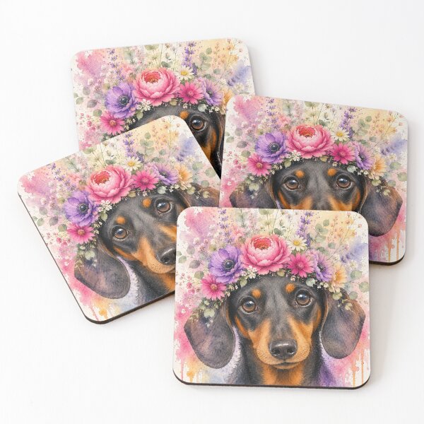 Item preview, Floral Dachshund designed and sold by Weird & wonderful .