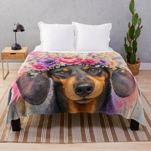 Item preview, Floral Dachshund designed and sold by Weird & wonderful .