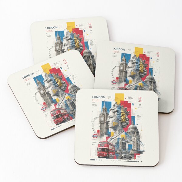 Item preview, London Urban Collage Modern Travel Poster designed and sold by EdwinkOne.