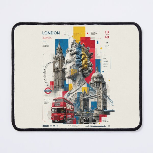 Item preview, London Urban Collage Modern Travel Poster designed and sold by AtuqStudio.