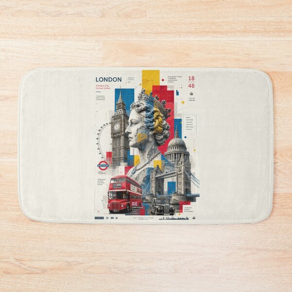 Item preview, London Urban Collage Modern Travel Poster designed and sold by AtuqStudio.