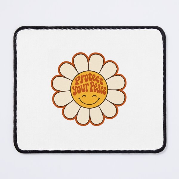 Item preview, Groovy Retro Protect Your Peace Single Sticker - Cute 70s Flower Typography Decal designed and sold by SlapHappyArt.