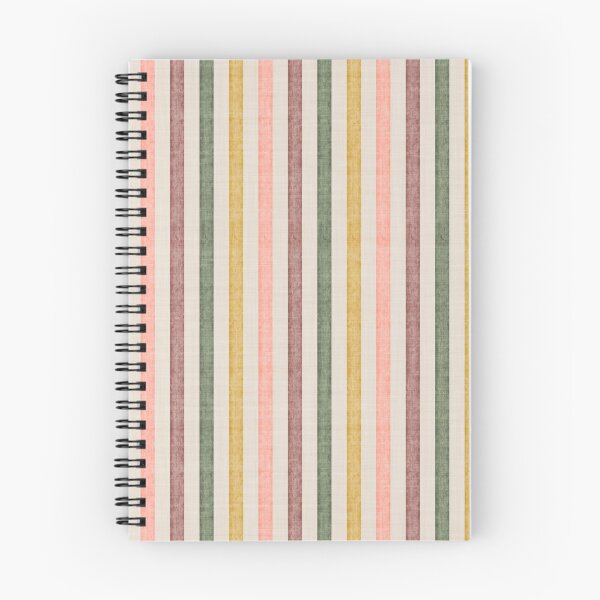 Item preview, Multi Color Vertical Stripe Muted Gold Peach Sage Terracotta Ticking  designed and sold by chrisdembinski.