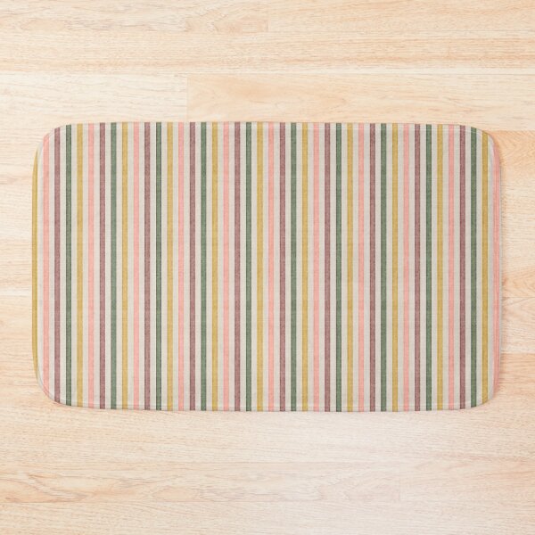 Item preview, Multi Color Vertical Stripe Muted Gold Peach Sage Terracotta Ticking  designed and sold by chrisdembinski.