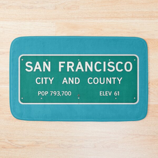 Item preview, Vintage San Francisco City & County Highway Sign – Restored Retro Road Marker Description designed and sold by PIXEL POP DESIGNS - Beyond the Norm!.
