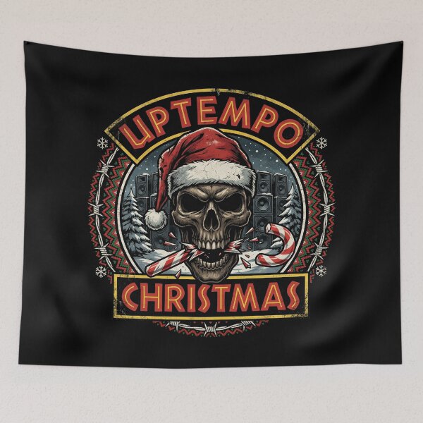 Item preview, Uptempo Hardcore Christmas Gabber Santa Skull designed and sold by SPAZE-Typo.