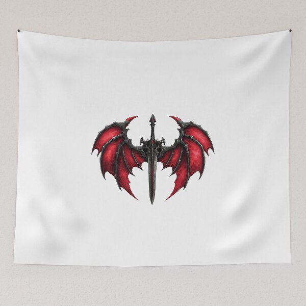 Item preview, Dark Dragon Wing Sword Fantasy Tattoo Style Art designed and sold by Dinaelsherkawy.