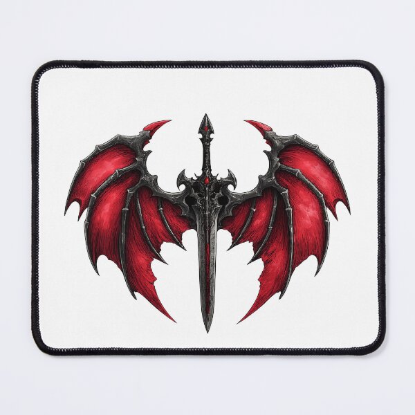 Item preview, Dark Dragon Wing Sword Fantasy Tattoo Style Art designed and sold by Dinaelsherkawy.