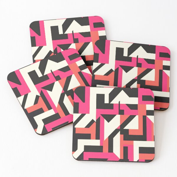 Item preview, Geometric Abstract Designs in Pink, White, And Black designed and sold by DEC02.