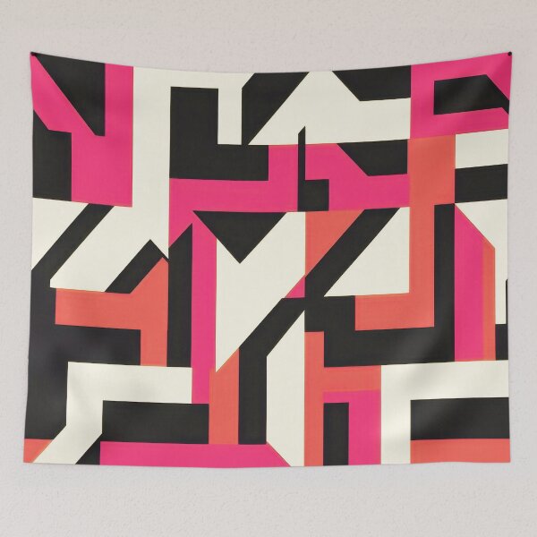 Item preview, Geometric Abstract Designs in Pink, White, And Black designed and sold by DEC02.