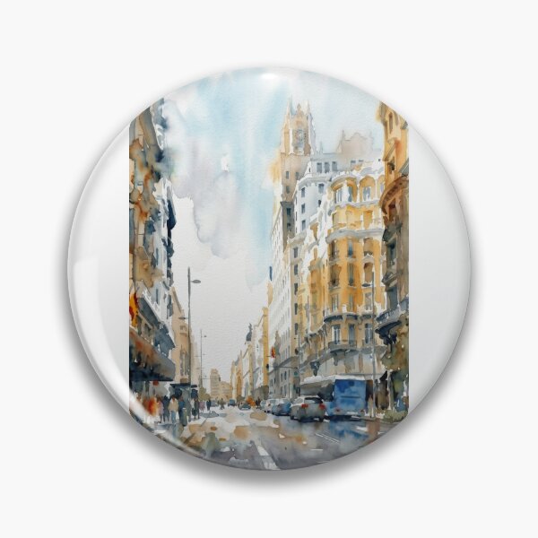 Item preview, Madrid Gran Via Watercolor Scene designed and sold by caracatita75.