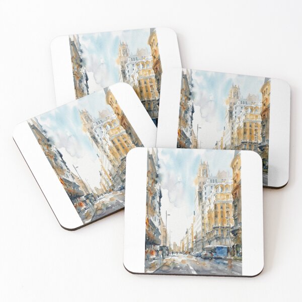 Item preview, Madrid Gran Via Watercolor Scene designed and sold by caracatita75.