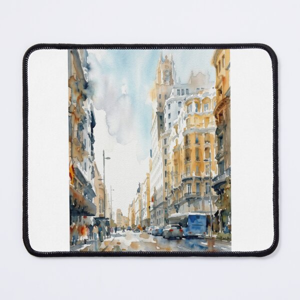 Item preview, Madrid Gran Via Watercolor Scene designed and sold by caracatita75.