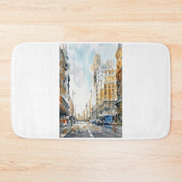 Item preview, Madrid Gran Via Watercolor Scene designed and sold by caracatita75.